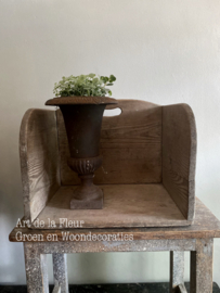 Brocante houten bak met handvat 39 x 28 x 30