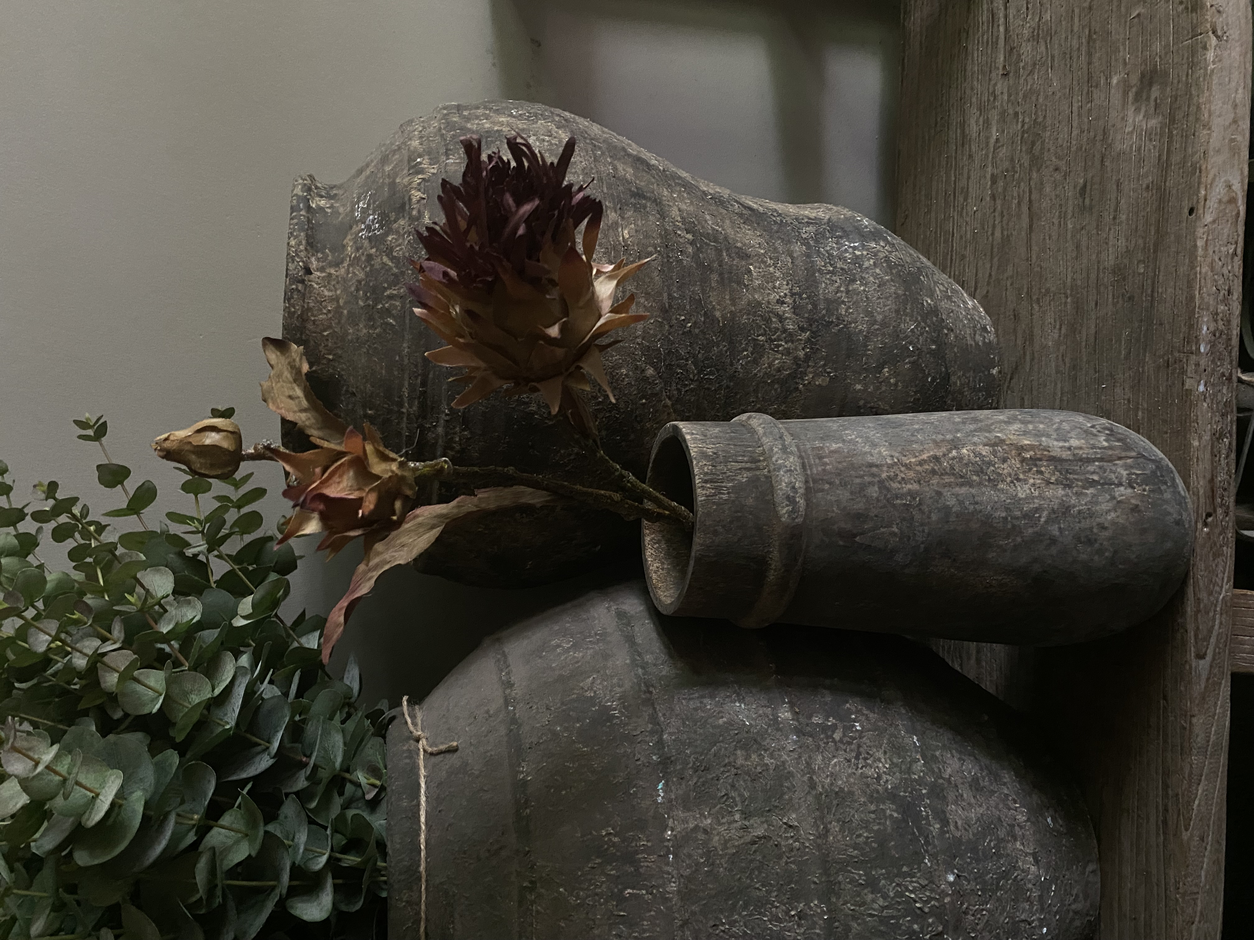 Leaves Plant rusty artichoke spray 63 cm