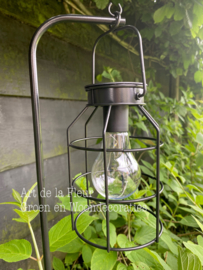 Solar hanglamp op steker zwart 11 x 11 x 90