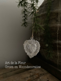 Xmas Divaa grey aluminium ornament heart ant zink