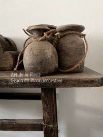 Unieke Houten Nepalese Pot 9