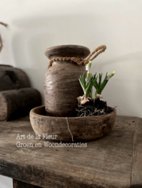 Unieke Houten Nepalese Pot 10