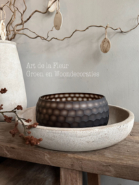 PTMD Schaal | Bowl | Windlicht Eboney Circle Pattern 28.5 x 28.5 x 12.5