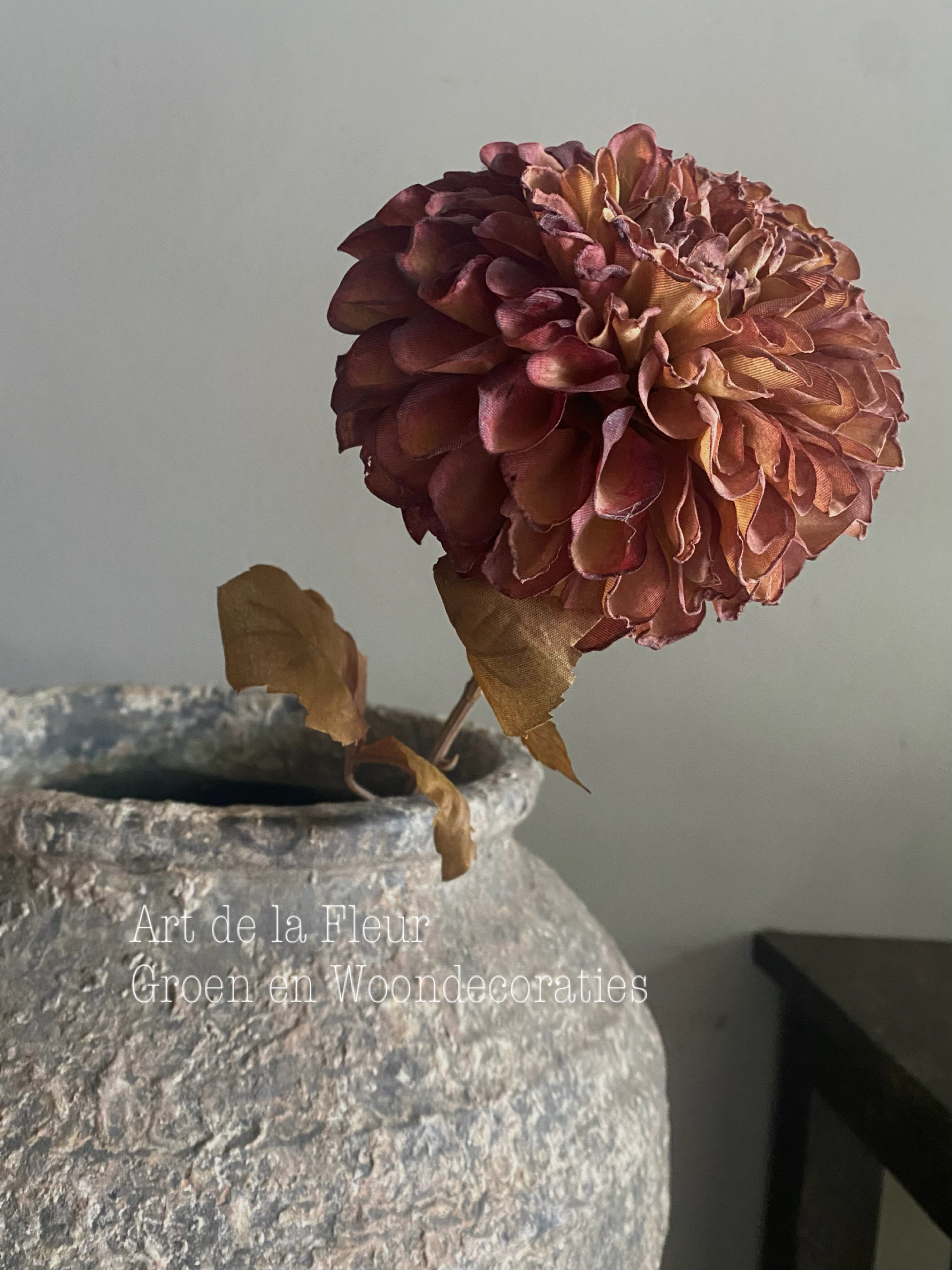 Dahlia Dried look Antique Brown 74 cm