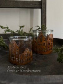 Windlicht | Huis Amsterdam M roest 10 x 10