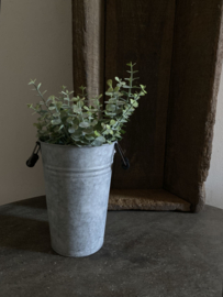 Zinken vaas S 16 x 14 x 21 excl plantje