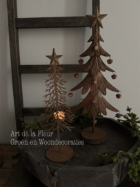 Theelicht | Kerstboom roest S 12 x 10 x 35.5 cm