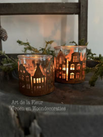 Windlicht | Huis Amsterdam M roest 10 x 10