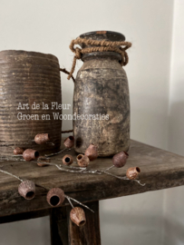 Unieke Houten Nepalese Pot 7