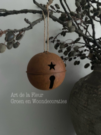 Kerstbel L roest 12 cm doorsnede