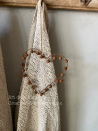 Kerst hanger roest hartje met belletjes  15 x 15!