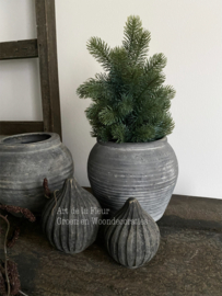 Kunst | Kerstboom Abies 13 x 13 x 32 cm grijs - groen
