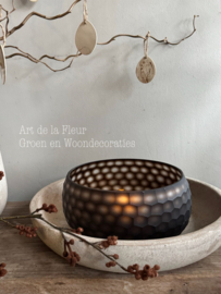 PTMD Schaal | Bowl | Windlicht Eboney Circle Pattern 28.5 x 28.5 x 12.5