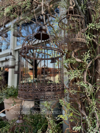 Roestige vogelkooi maat L ong 27 cm hoog