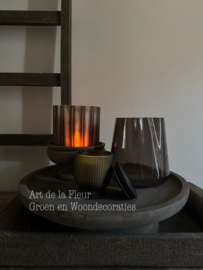 Windlicht | smokey glass 13 x 18