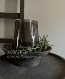 Windlicht | smokey glass 13 x 18