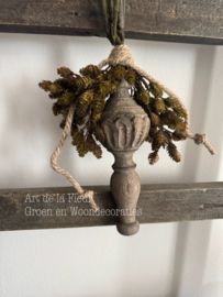 Toefje | Kunst groen met sleets klosje L