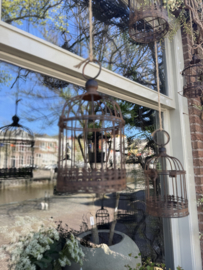 Roestige vogelkooi maat S ong 20 cm hoog