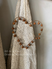 Kerst hanger roest hartje met belletjes  15 x 15!