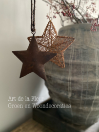Brown iron wire star M 15 cm