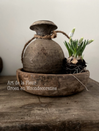 Unieke Houten Nepalese Pot 9