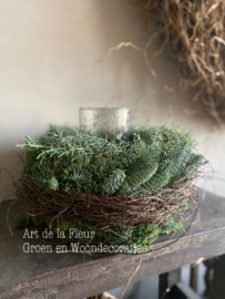 Kerst Tulband 30 cm incl windlicht week 47