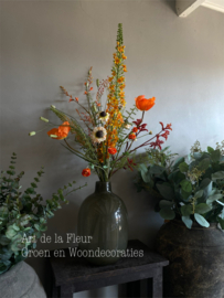 Kunst boeket Perzik | Oranje excl vaas
