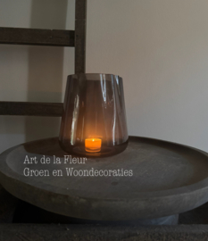 Windlicht | smokey glass 13 x 18