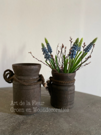 Houten potje met kunst Druifjes