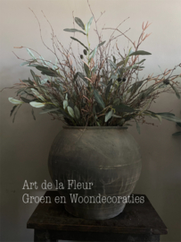Boeket Olijf Echte Berk en kunst Berk roze excl pot