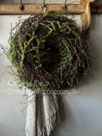 Krans ong 45 a 50 cm met kunst Asparagus
