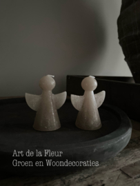 Candle Angel Taupe  8.5 hoog