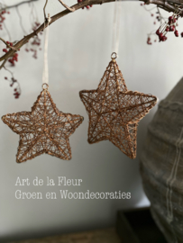 Brown iron wire star M 15 cm