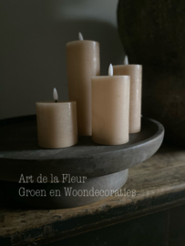 Led stompkaars rustiek Toffee 7.5 x 8 cm kleinste maat