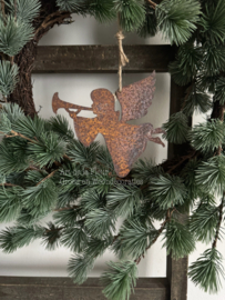 Hanger | Kerst engel hanger 13 cm roest