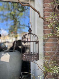 Roestige vogelkooi maat S ong 20 cm hoog