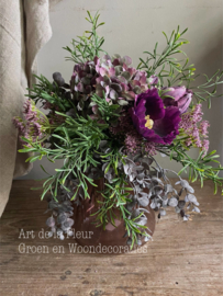 Tafel Boeketje | Kunst boeketje purple zonder pot