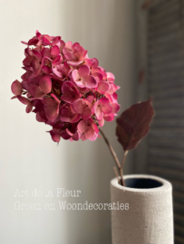 Hydrangea Flower pink with leaves 78 cm