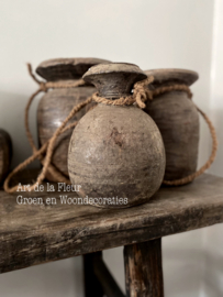 Unieke Houten Nepalese Pot 9