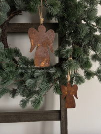 Hanger | Kerst engel hanger 12 cm roest