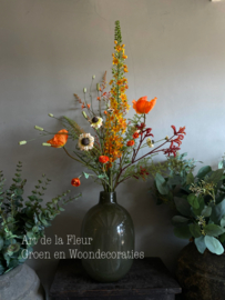 Kunst boeket Perzik | Oranje excl vaas