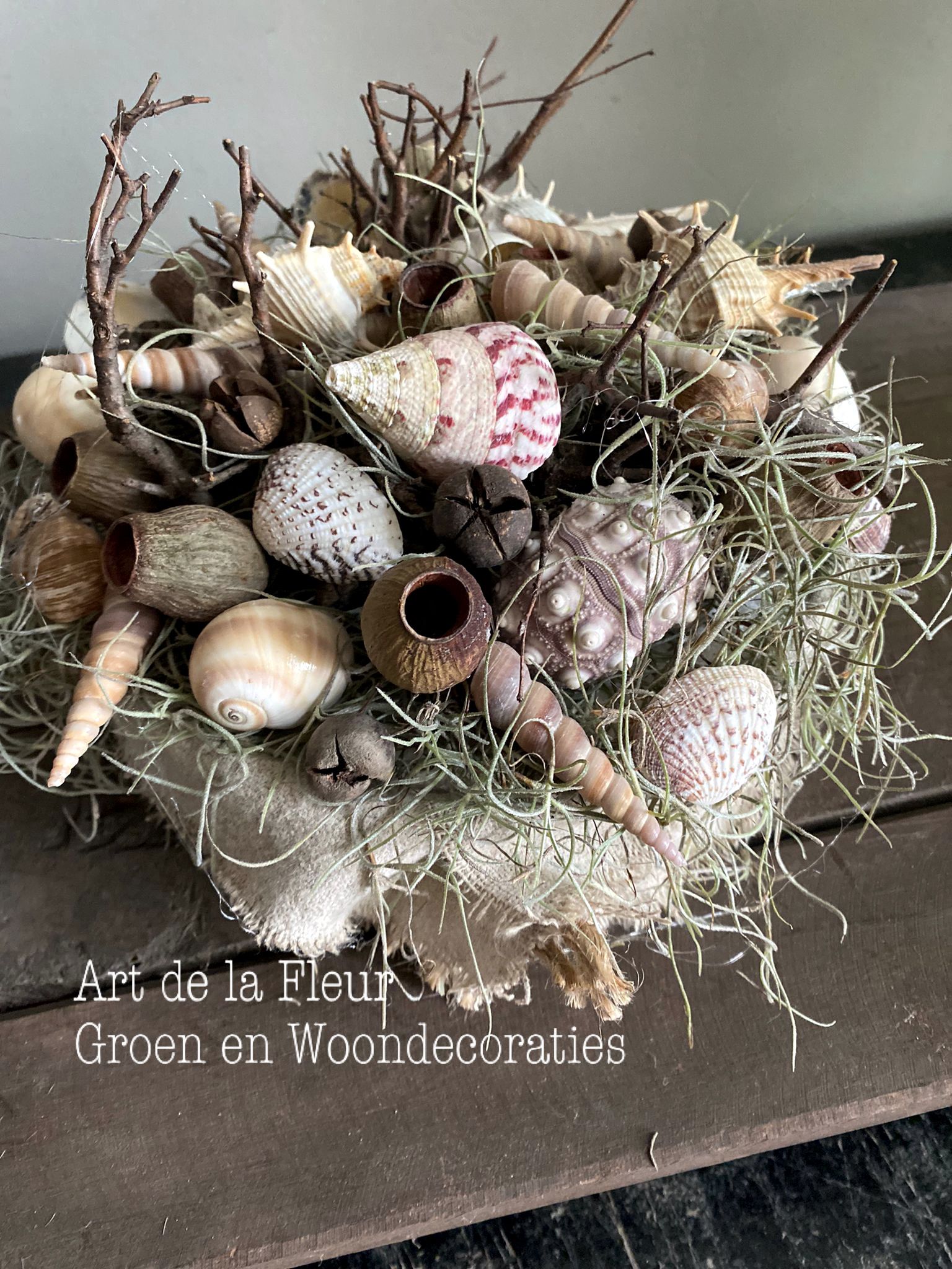 Taartje met schelpen zeer lang houdbaar 20 cm