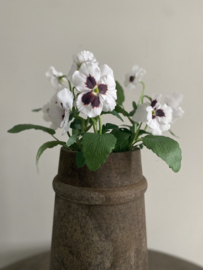 Kunst viooltje 3 bloemen op een steel 35 cm