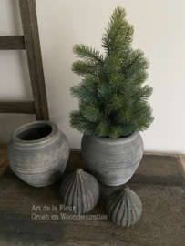 Kunst | Kerstboom Abies 14 x 14 x 40 cm grijs - groen