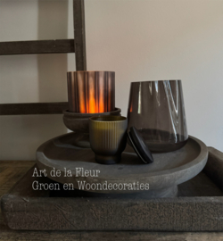 Windlicht | smokey glass 13 x 18