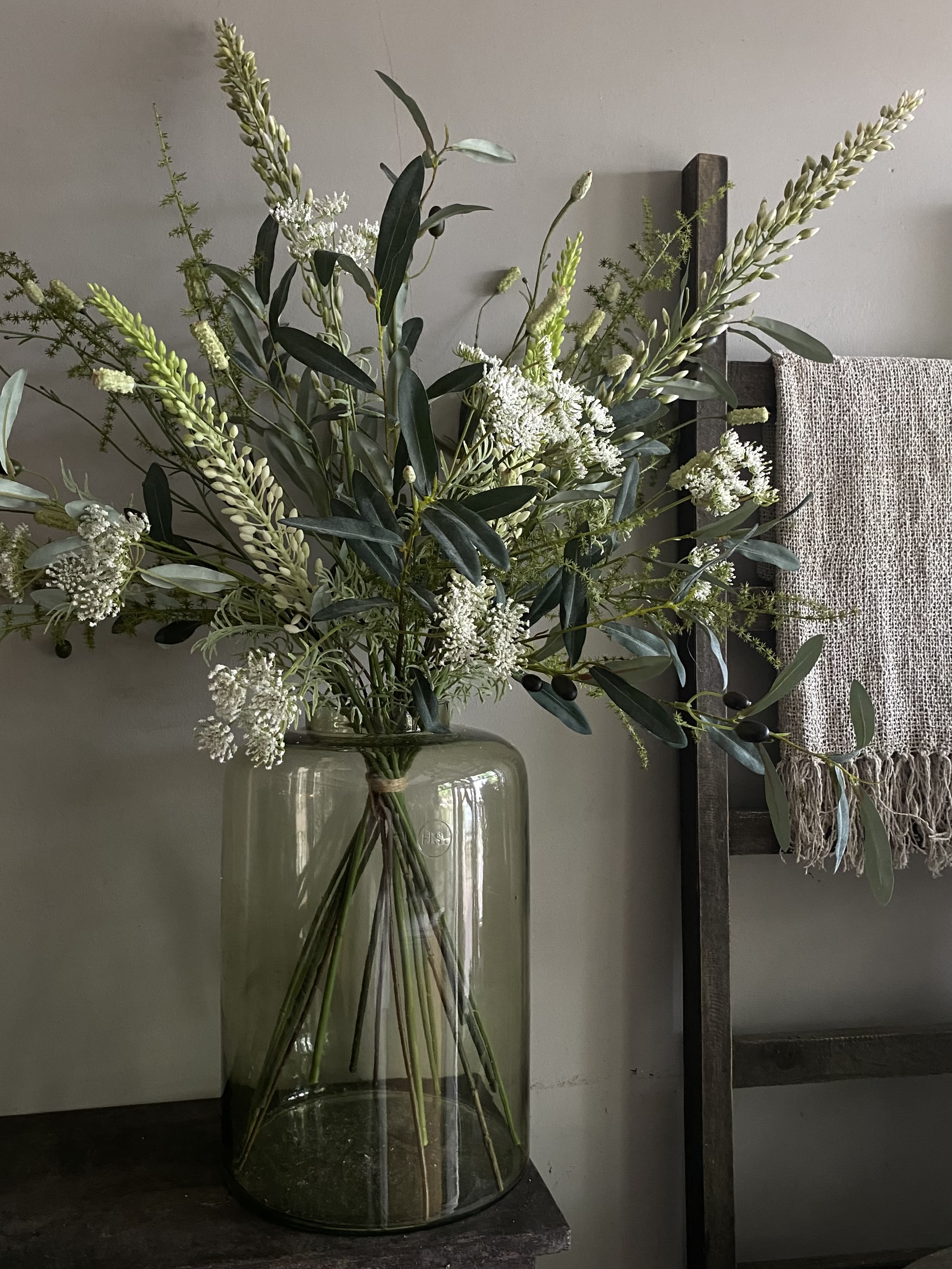Kunst boeket wit XL