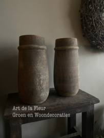Vaas | kruik Haji 15 x 15 x 35 zwaar sleets hout