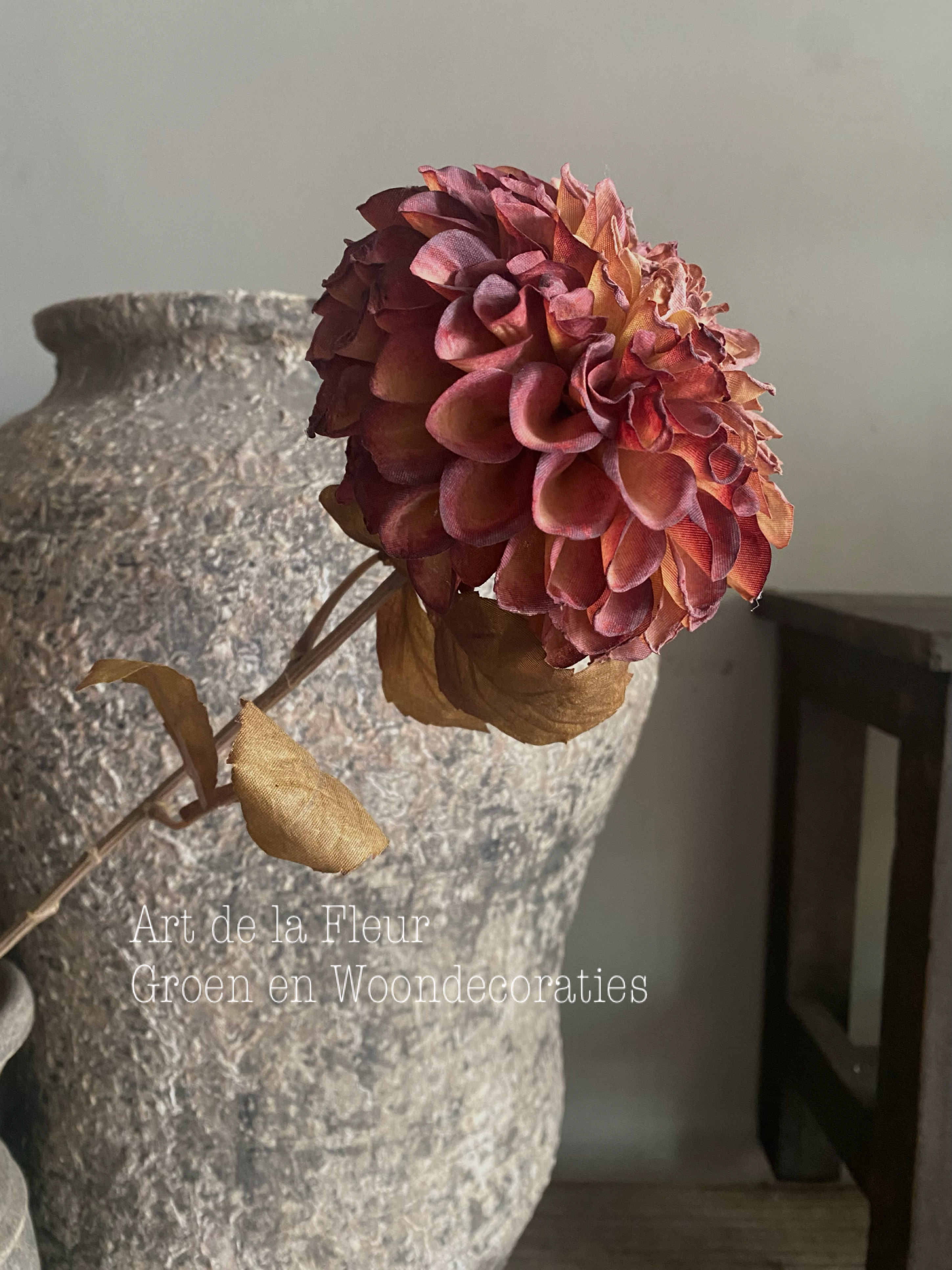 Dahlia Dried look Antique Brown 74 cm