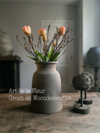 Dubbele kunst Tulpjes 7 stuks incl Gagel  44 cm  Peach