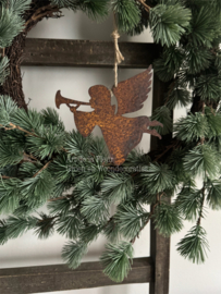 Hanger | Kerst engel hanger 13 cm roest
